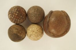 A collection of vintage golf balls