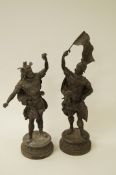 A pair of 20th century spelter figures