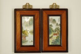Pair of Chinese porcelain panels