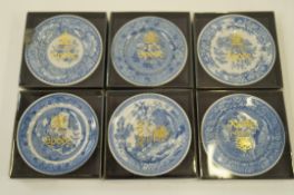 A set of six 3 inch Spode "mini plates" each with different motif