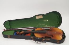 A cased violin