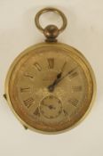 A gilt metal open faced pocket watch, signed USESCO to the dial, key wound