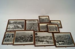 A collection of 10 framed horse racing photographs by Louis Wayne all of Epsom racecourse
