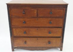 An oak 19th century chest of drawers