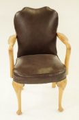 20th century upholstered beech wood armchair