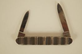 A Georg Jensen penknife; with two steel blades