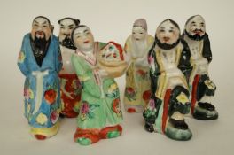 Six decorative Chinese ceramic figures