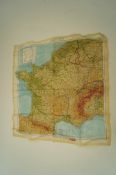 WW2 silk map  dated 1944 France