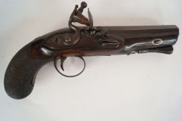 An early 19th century Flintlock pistol, stamped H. Essex London