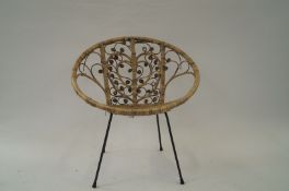 A retro cane metal chair