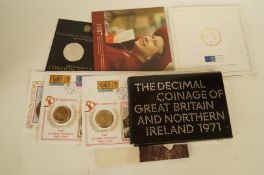 Various coins including some commemorative