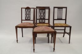 Four Edwardian mahogany chairs