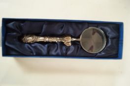 Boxed silver scenes magnifying glass