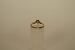 A 9ct gold single diamond ring, the illusion set with brilliant cut diamonds, approximately 0.04