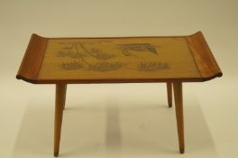 Oriental style teak coffee table