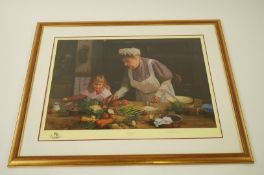 A David Shepherd, signed limited edition print 928/1500, entitled "Grannys Kitchen"