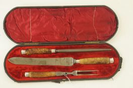 Silver mounted handled carving set