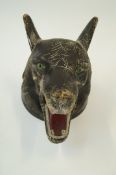 A model hanging wolves head