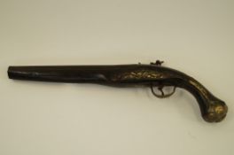 A 19th century military flintlock pistol