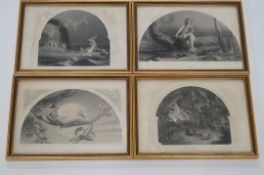 Four framed engravings of Shakespearean "Nymphs and Fairies"