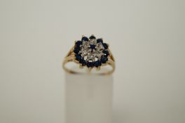 10ct sapphire and diamond cluster ring