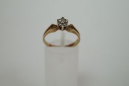 A 9ct gold single stone ring