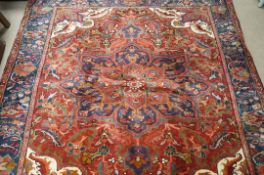 Tabiz. Quality rug, copper, creme and blue 184 x 170cm
