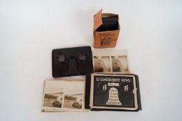 A camerascope viewer and 4 sets of sliders plus a AVP twin bakelite camera