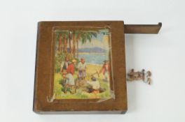 A vintage wooden jigsaw of Treasure Island and a 1954 Lion Annual
