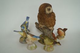 Royal Worcester & Ainsley bird ornaments