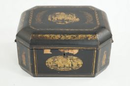 A Chinese black lacquer box