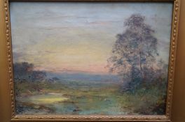 An oil on canvas of a sunrise