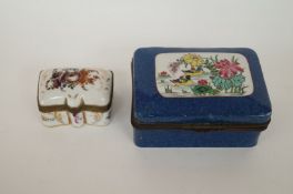 A Spode china box, a Chinese box and a small trinket box