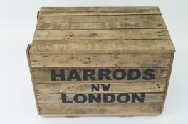 A decorative wooden box "Harrods NW London"