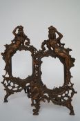 2 metal ornate picture frames each 13" tall