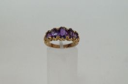 A 9ct gold gold amethyst ring