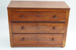 A mahogany chest of drawers