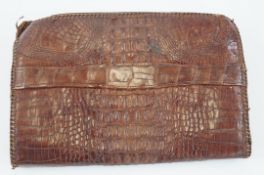 A crocodile skin handbag