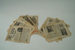A collection of old motor cycle newspapers with TT interest