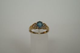 9ct blue and white stone ring