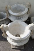 Two large two handled urns