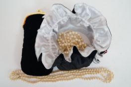 Two velvet bags with good quality pearls