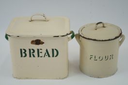 Circa 1940's Bread and flour bins