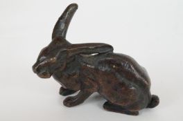 A bronze figure of a hare
