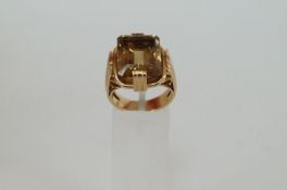 An 18ct gold (tested) citrine ring
