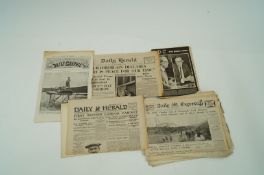 A box of Victorian and later newspapers and magazines