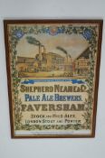 Large framed "Faversham Brewery" advert