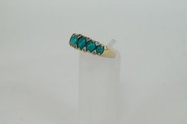 A 9ct gold turquoise and diamond ring