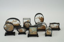 A collection of oriental cork models