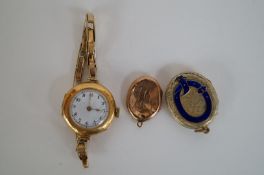 Gold watch and two lockets